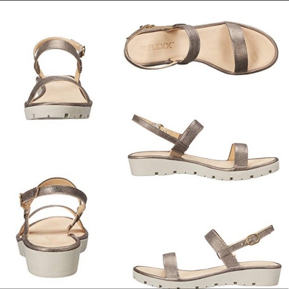 The Flexx Sun Tan Platform Sandals 11 Silver - Picture 3 of 15